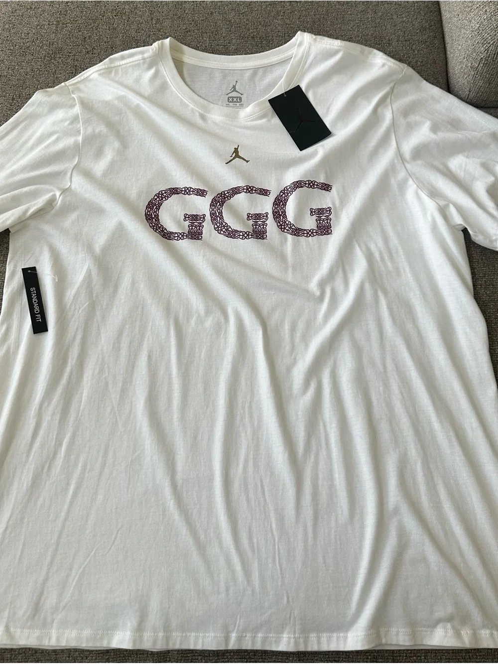 Jordan White Graphic 'GGG' Short-Sleeve Men’s Tee
